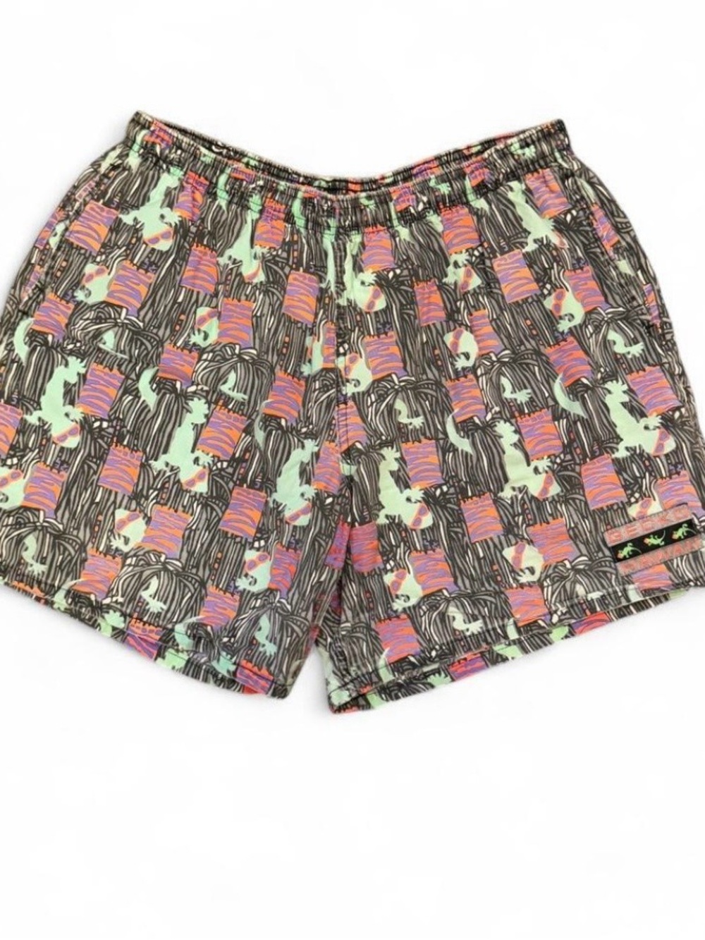 Colorful Gecko Elastic Waist Shorts